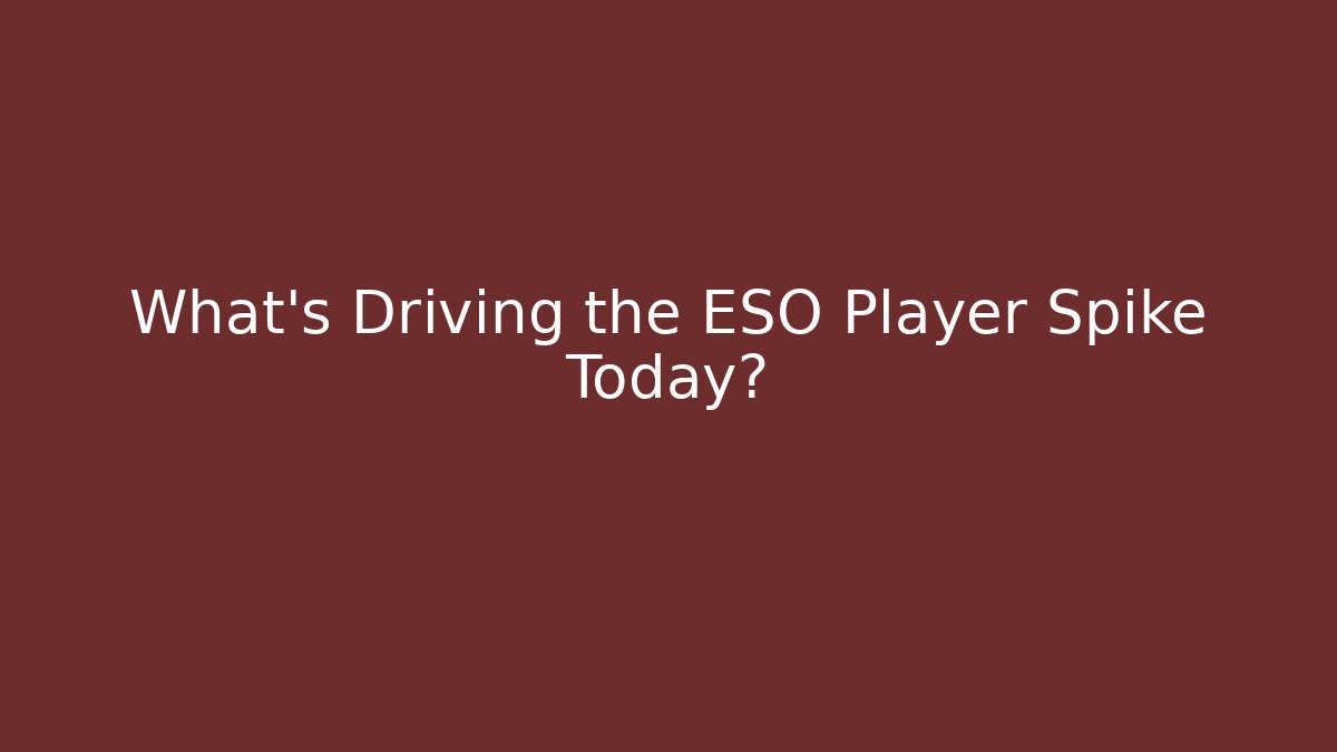 What’s Driving the ESO Player Spike Today?