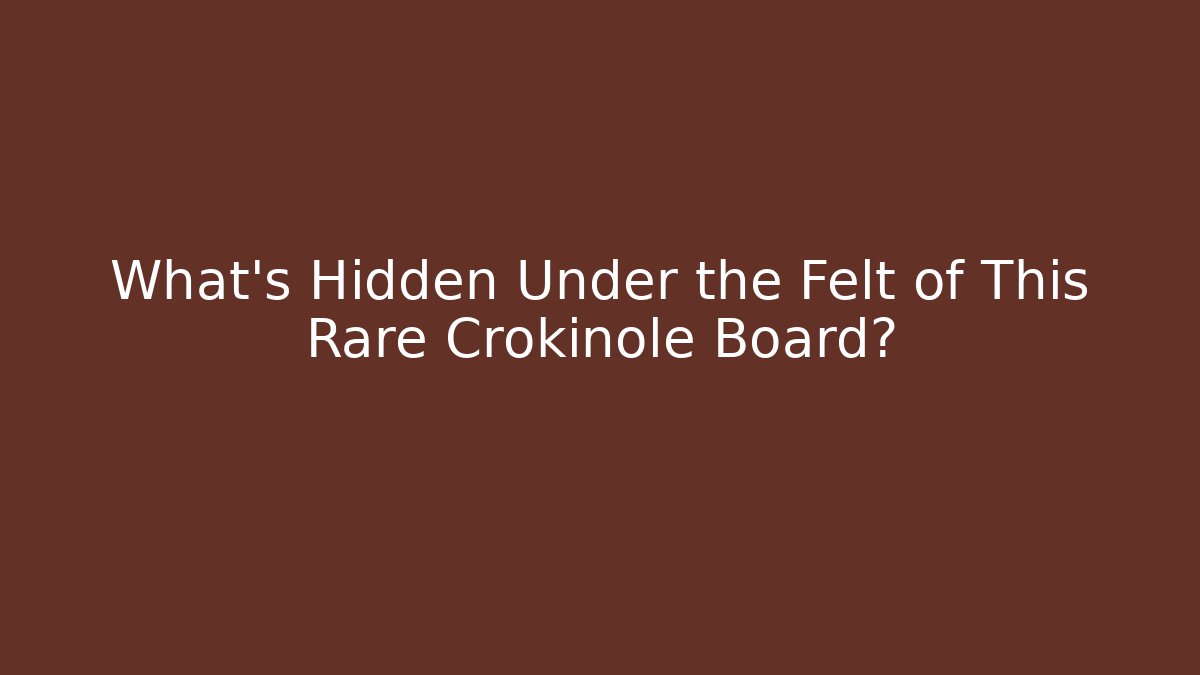 What’s Hidden Under the Felt of This Rare Crokinole Board?