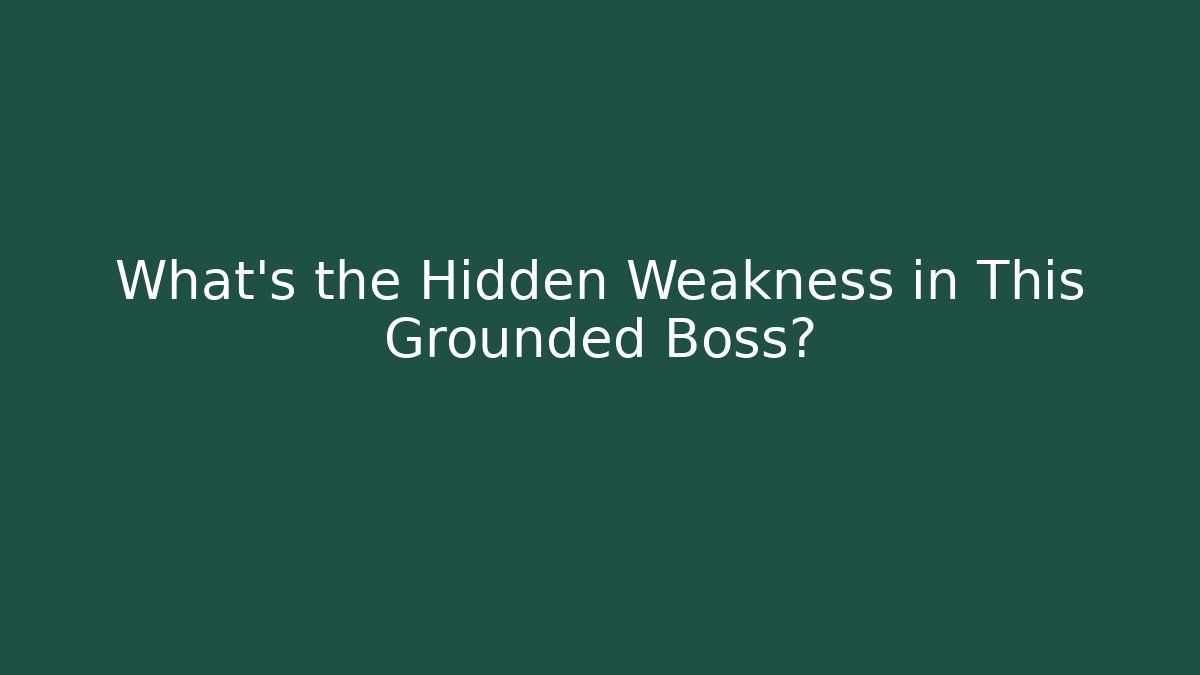 What’s the Hidden Weakness in This Grounded Boss? - Critter Realm