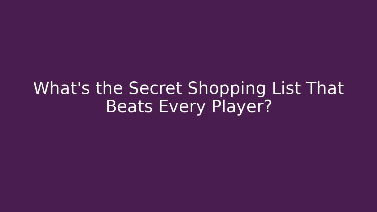 What’s the Secret Shopping List That Beats Every Player? - Critter Realm