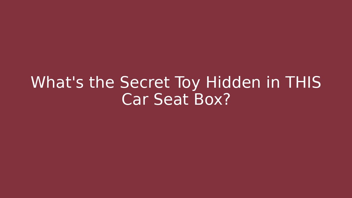 What’s the Secret Toy Hidden in THIS Car Seat Box?