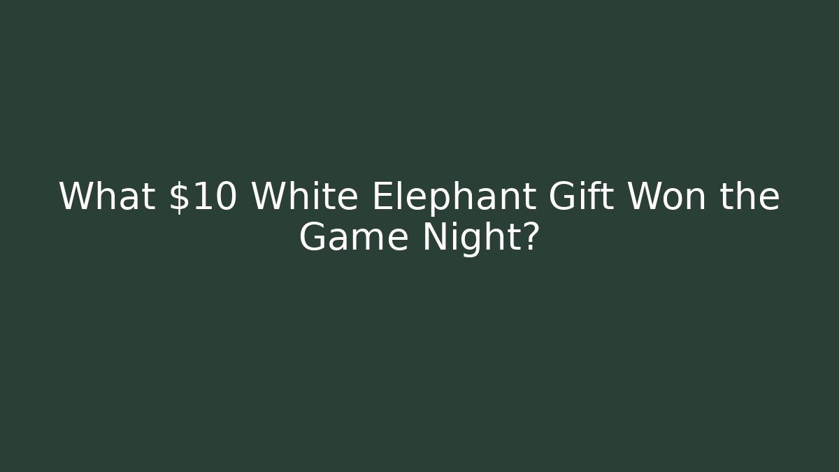 What $10 White Elephant Gift Won the Game Night?