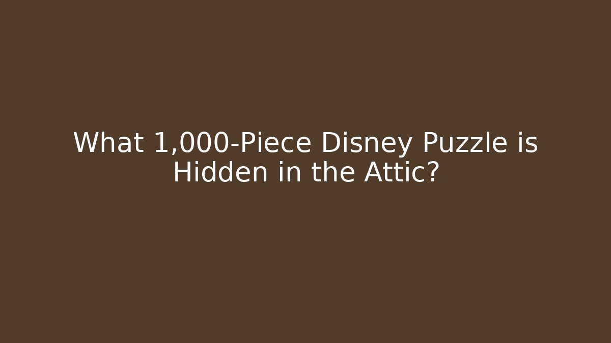 What 1,000-Piece Disney Puzzle is Hidden in the Attic?