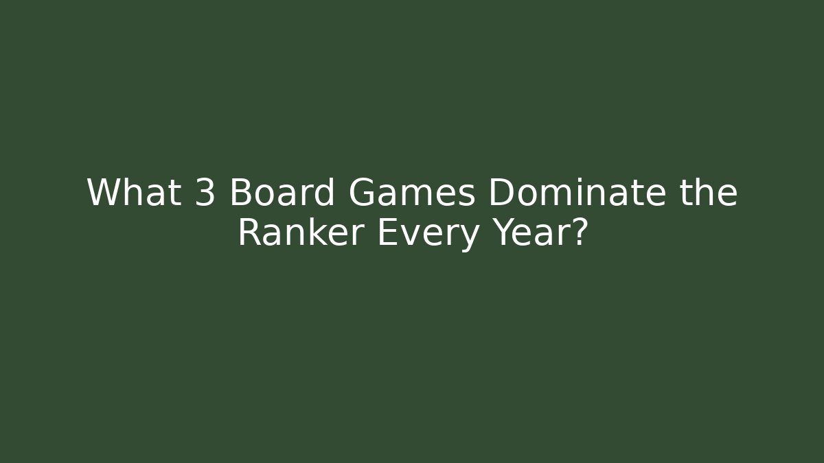 What 3 Board Games Dominate the Ranker Every Year?