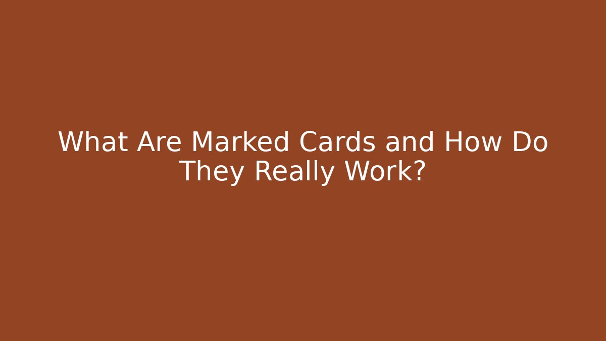 What Are Marked Cards and How Do They Really Work? - Critter Realm
