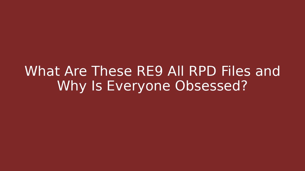What Are These RE9 All RPD Files and Why Is Everyone Obsessed? - Critter Realm