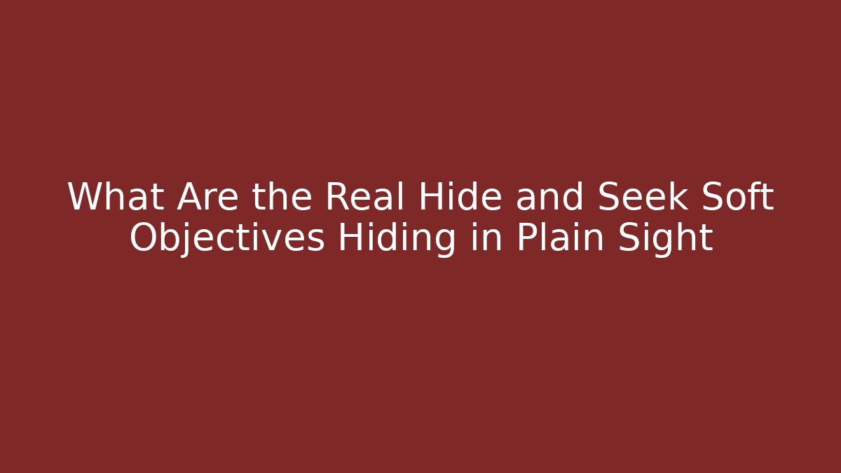 What Are the Real Hide and Seek Soft Objectives Hiding in Plain Sight