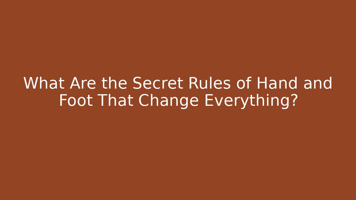 What Are the Secret Rules of Hand and Foot That Change Everything?