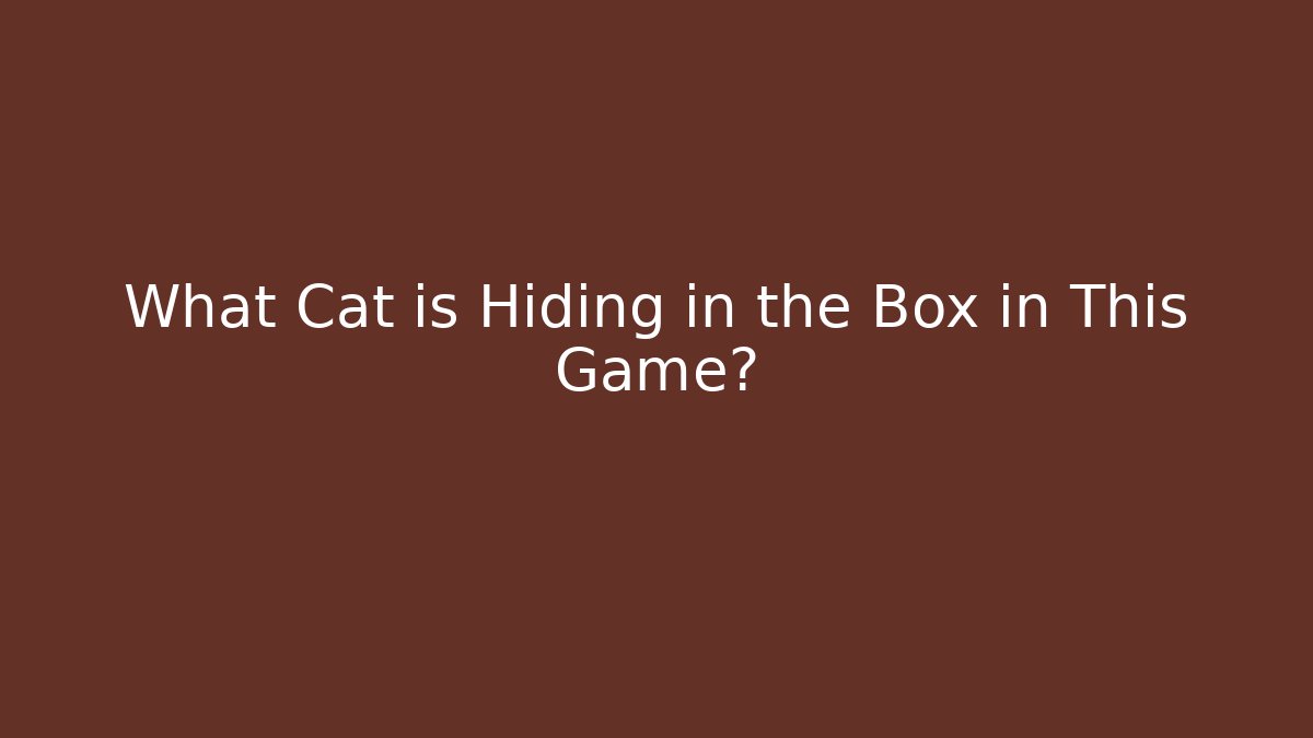 What Cat is Hiding in the Box in This Game?