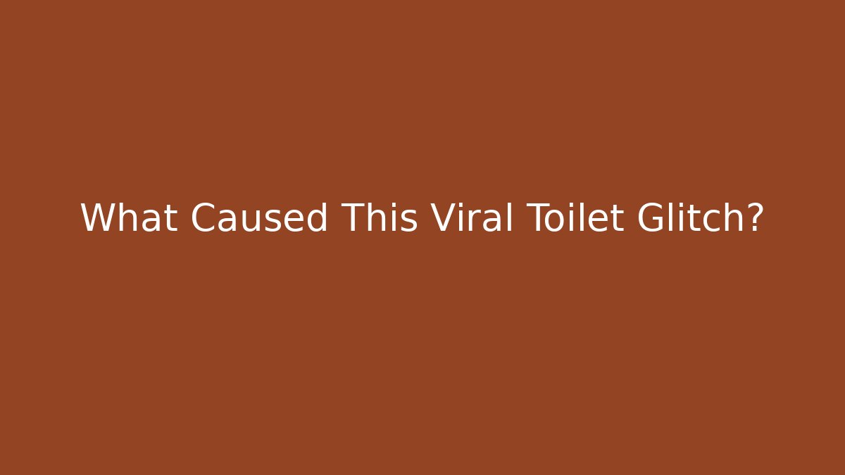 What Caused This Viral Toilet Glitch?