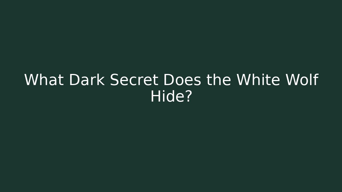 What Dark Secret Does the White Wolf Hide? - Critter Realm