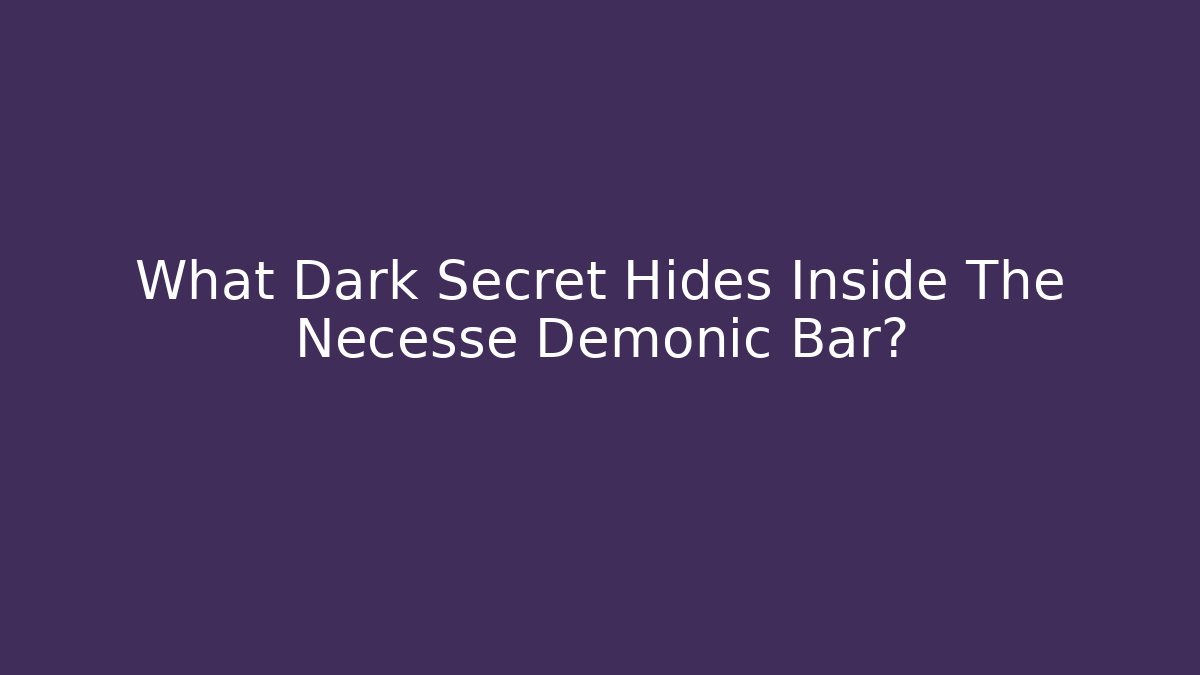 What Dark Secret Hides Inside The Necesse Demonic Bar?