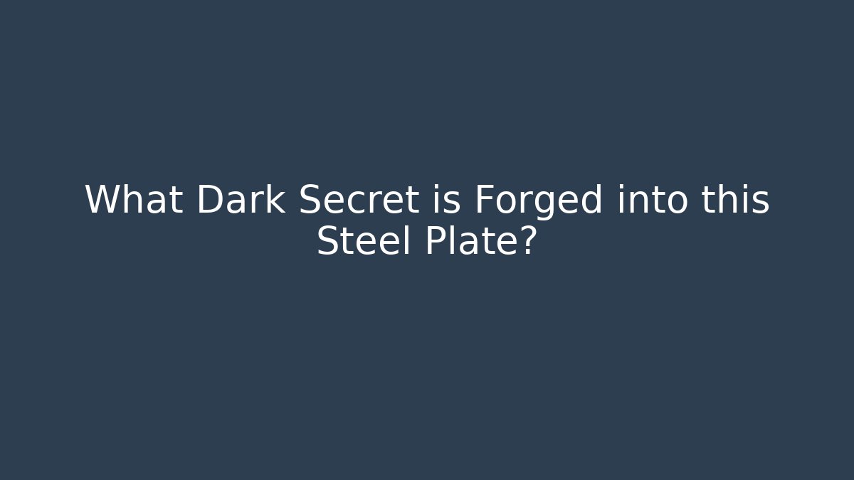 What Dark Secret is Forged into this Steel Plate?