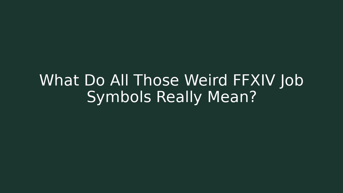 What Do All Those Weird FFXIV Job Symbols Really Mean?