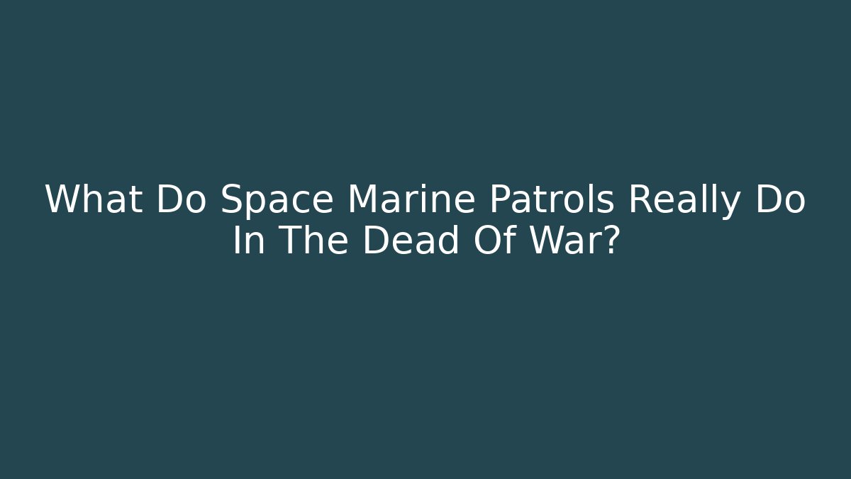 What Do Space Marine Patrols Really Do In The Dead Of War?