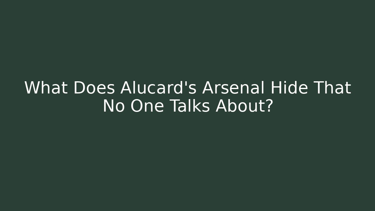 What Does Alucard's Arsenal Hide That No One Talks About? - Critter Realm