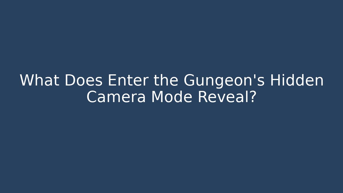 What Does Enter the Gungeon's Hidden Camera Mode Reveal?