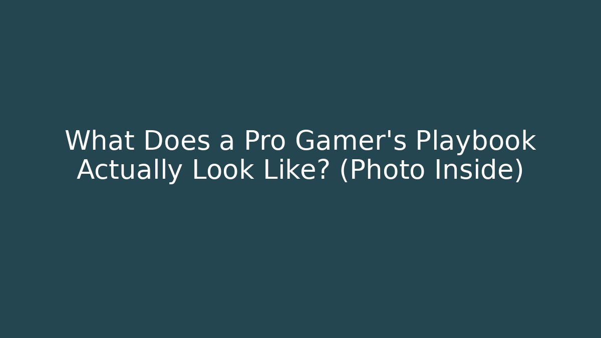 What Does a Pro Gamer's Playbook Actually Look Like? (Photo Inside)