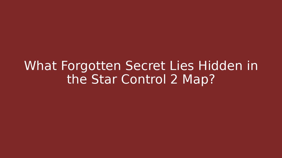 What Forgotten Secret Lies Hidden in the Star Control 2 Map?