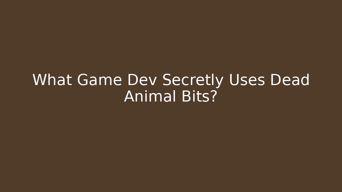What Game Dev Secretly Uses Dead Animal Bits? - Critter Realm