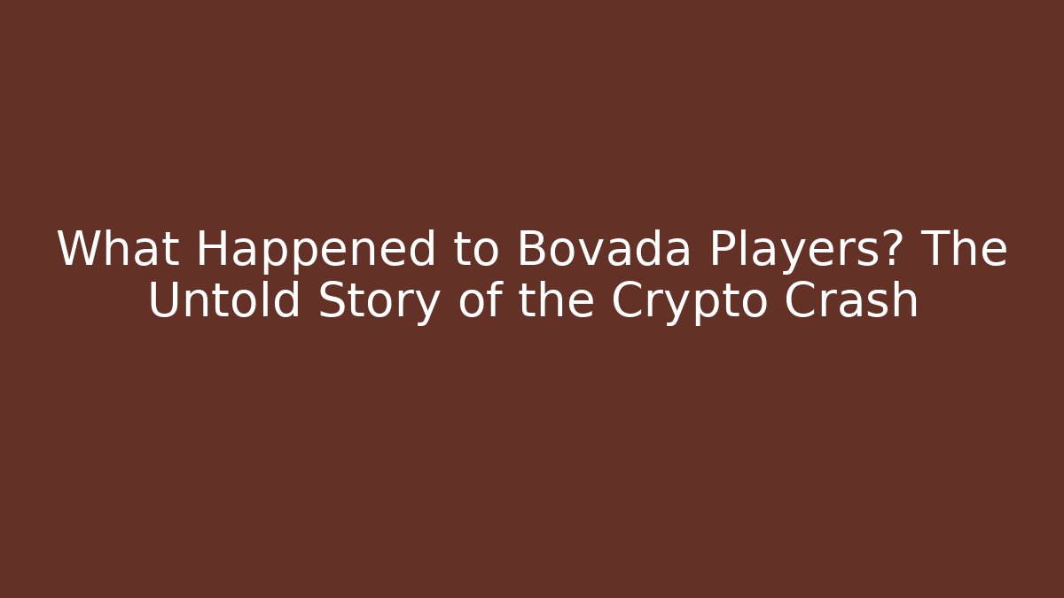 What Happened to Bovada Players? The Untold Story of the Crypto Crash