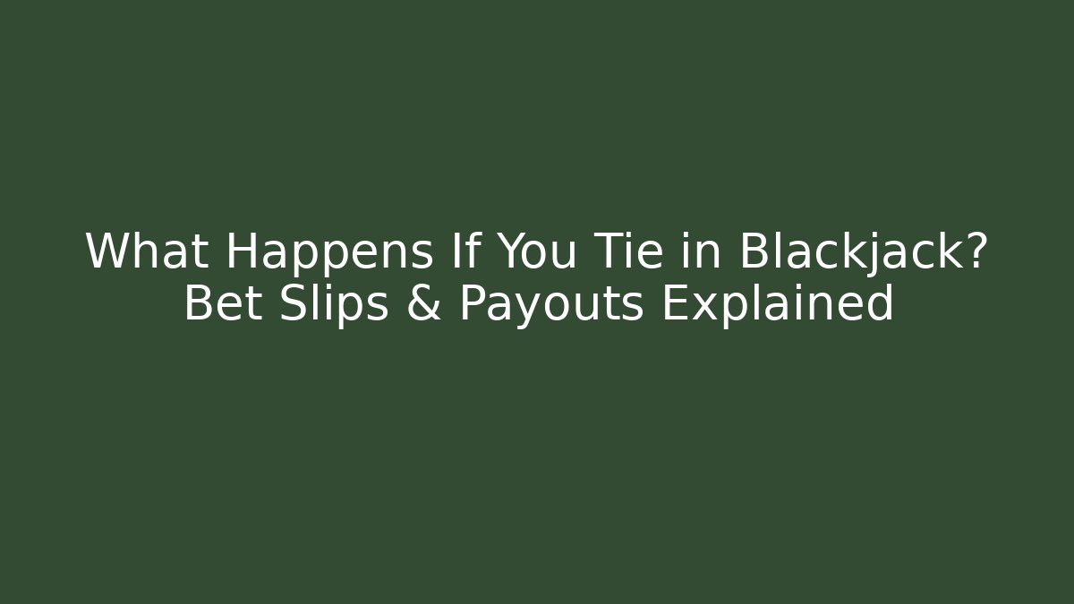 What Happens If You Tie in Blackjack? Bet Slips & Payouts Explained