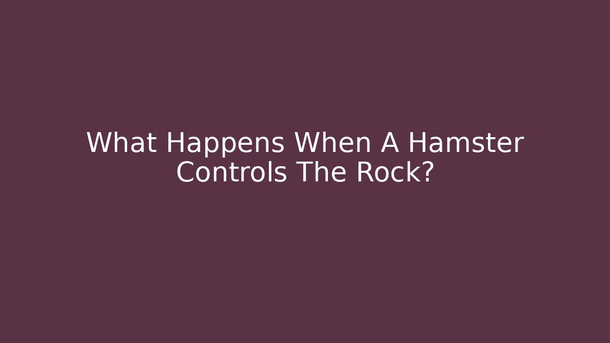 What Happens When A Hamster Controls The Rock?