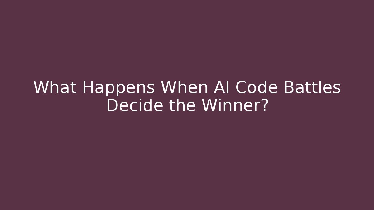 What Happens When AI Code Battles Decide the Winner? - Critter Realm