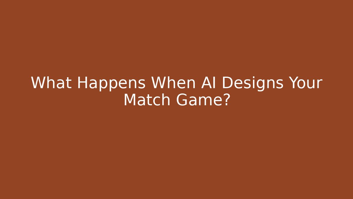 What Happens When AI Designs Your Match Game?