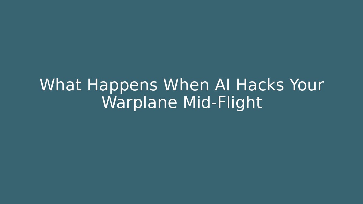 What Happens When AI Hacks Your Warplane Mid-Flight