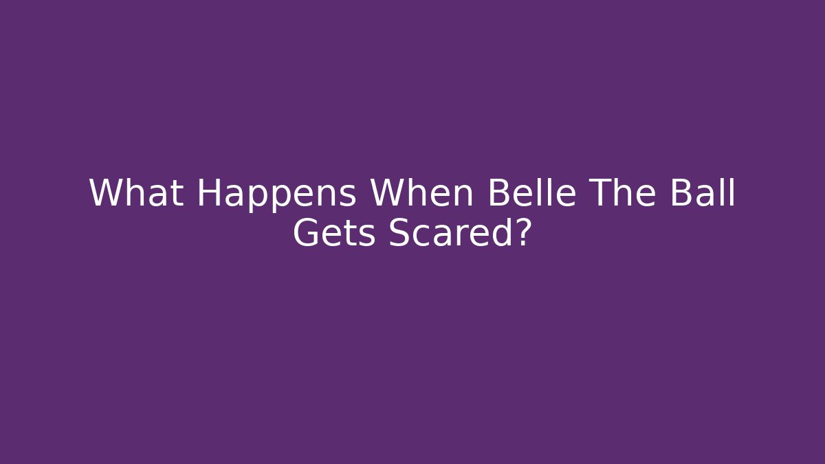 What Happens When Belle The Ball Gets Scared?
