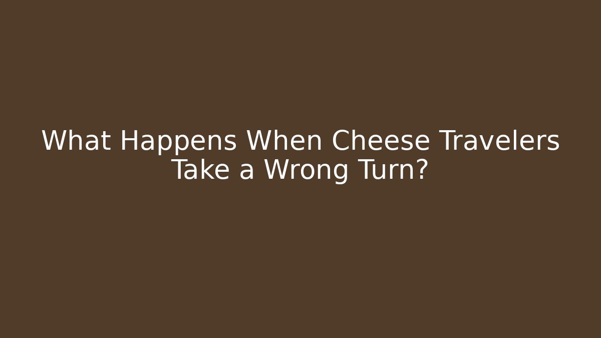 What Happens When Cheese Travelers Take a Wrong Turn? - Critter Realm