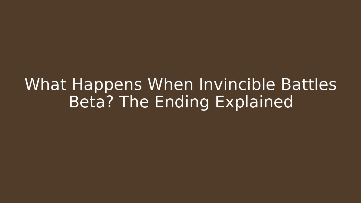 What Happens When Invincible Battles Beta? The Ending Explained - Critter Realm