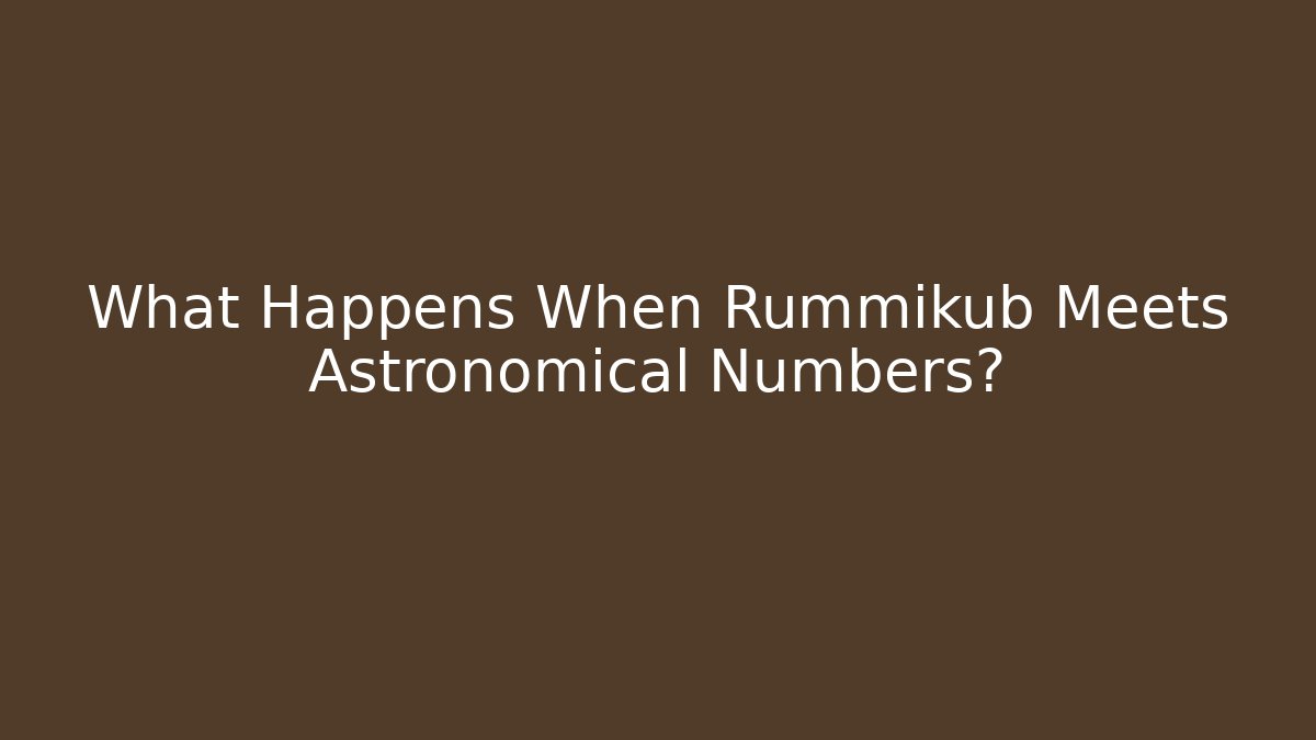 What Happens When Rummikub Meets Astronomical Numbers? - Critter Realm