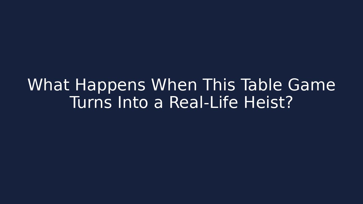 What Happens When This Table Game Turns Into a Real-Life Heist?