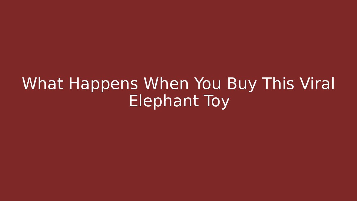 What Happens When You Buy This Viral Elephant Toy