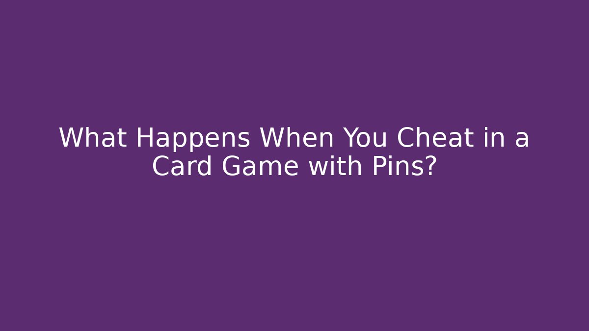 What Happens When You Cheat in a Card Game with Pins? - Critter Realm