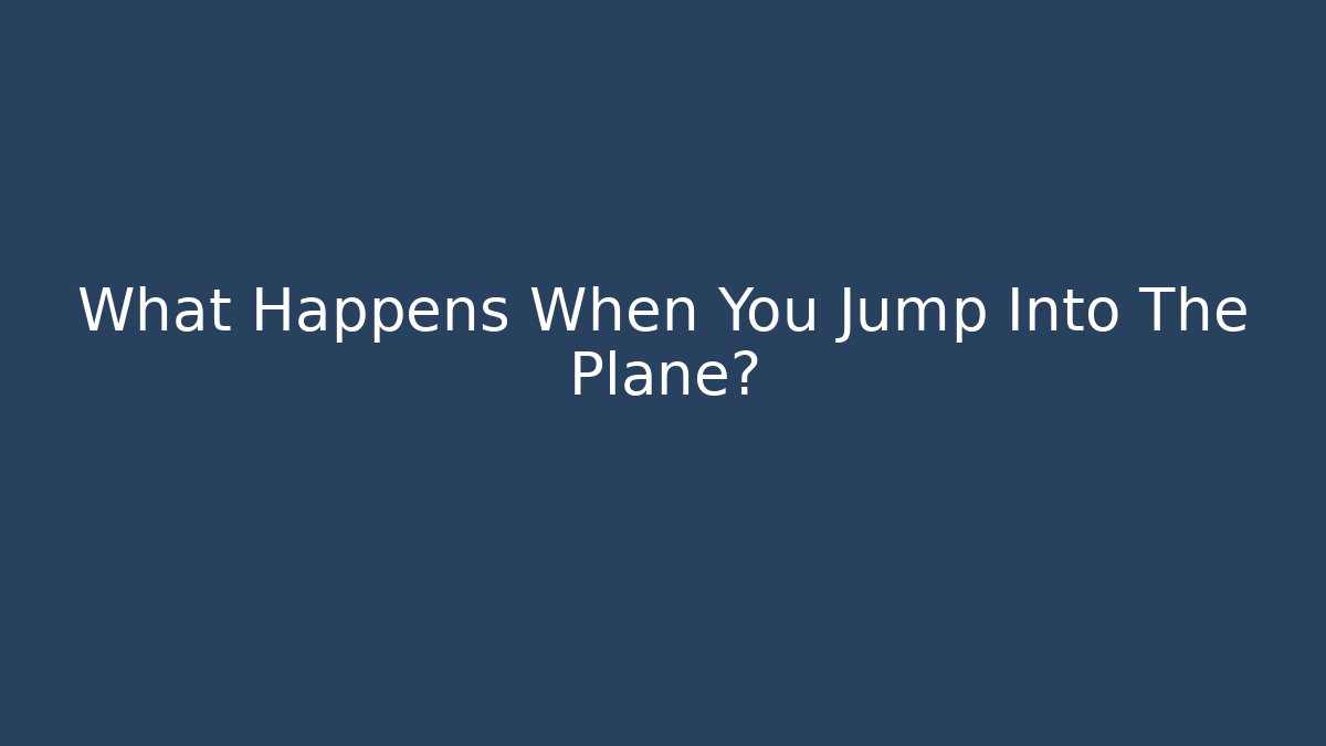 What Happens When You Jump Into The Plane?
