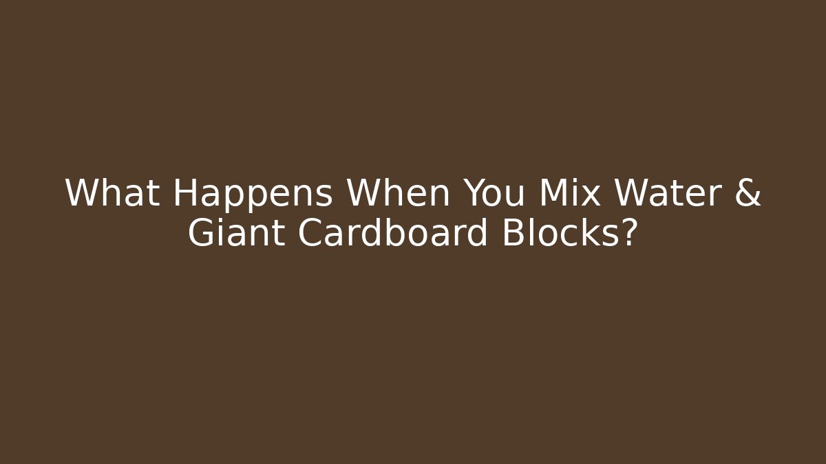 What Happens When You Mix Water & Giant Cardboard Blocks?