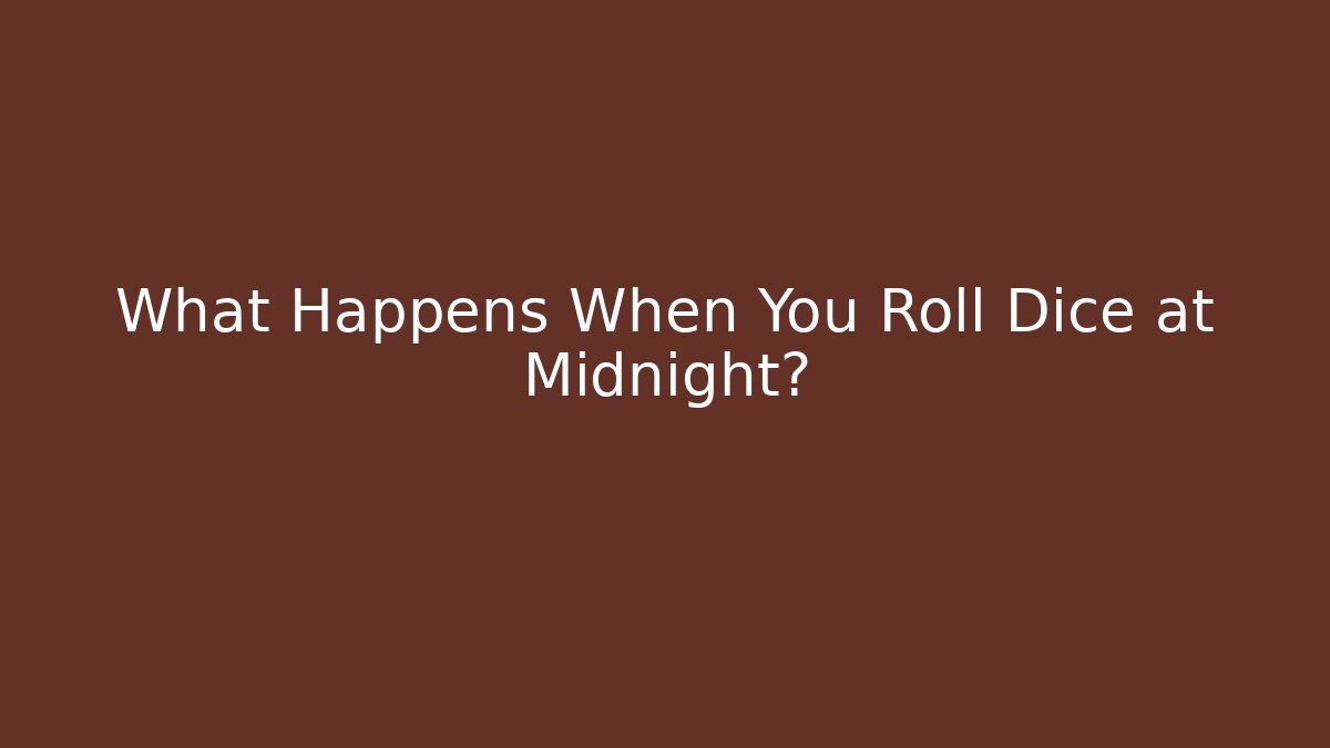 What Happens When You Roll Dice at Midnight?