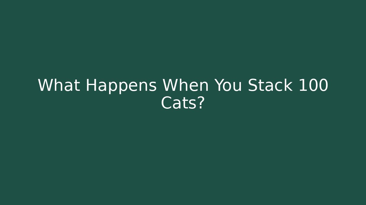 What Happens When You Stack 100 Cats?