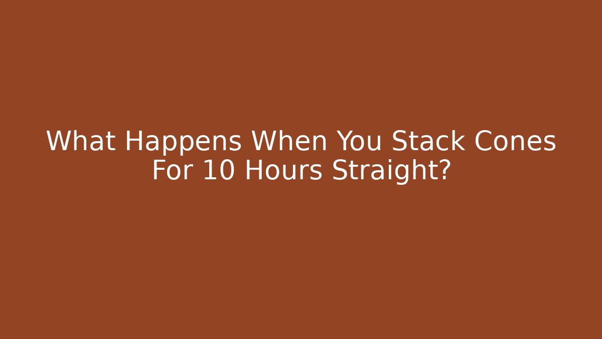 What Happens When You Stack Cones For 10 Hours Straight? - Critter Realm