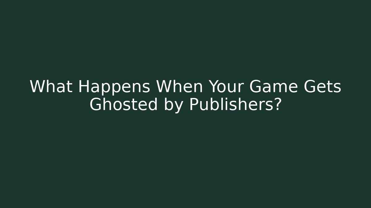 What Happens When Your Game Gets Ghosted by Publishers? - Critter Realm