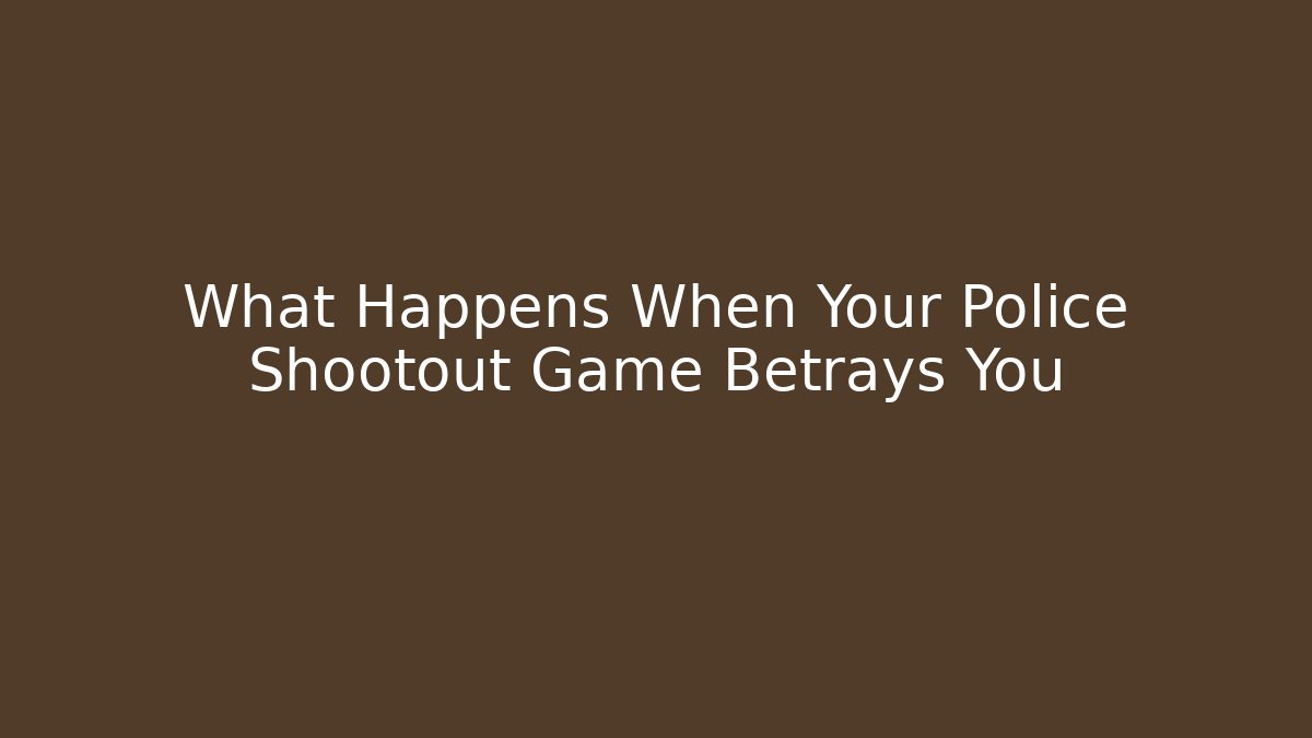 What Happens When Your Police Shootout Game Betrays You