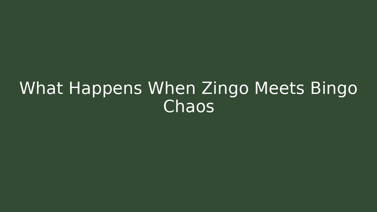 What Happens When Zingo Meets Bingo Chaos