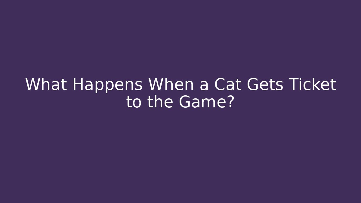 What Happens When a Cat Gets Ticket to the Game?