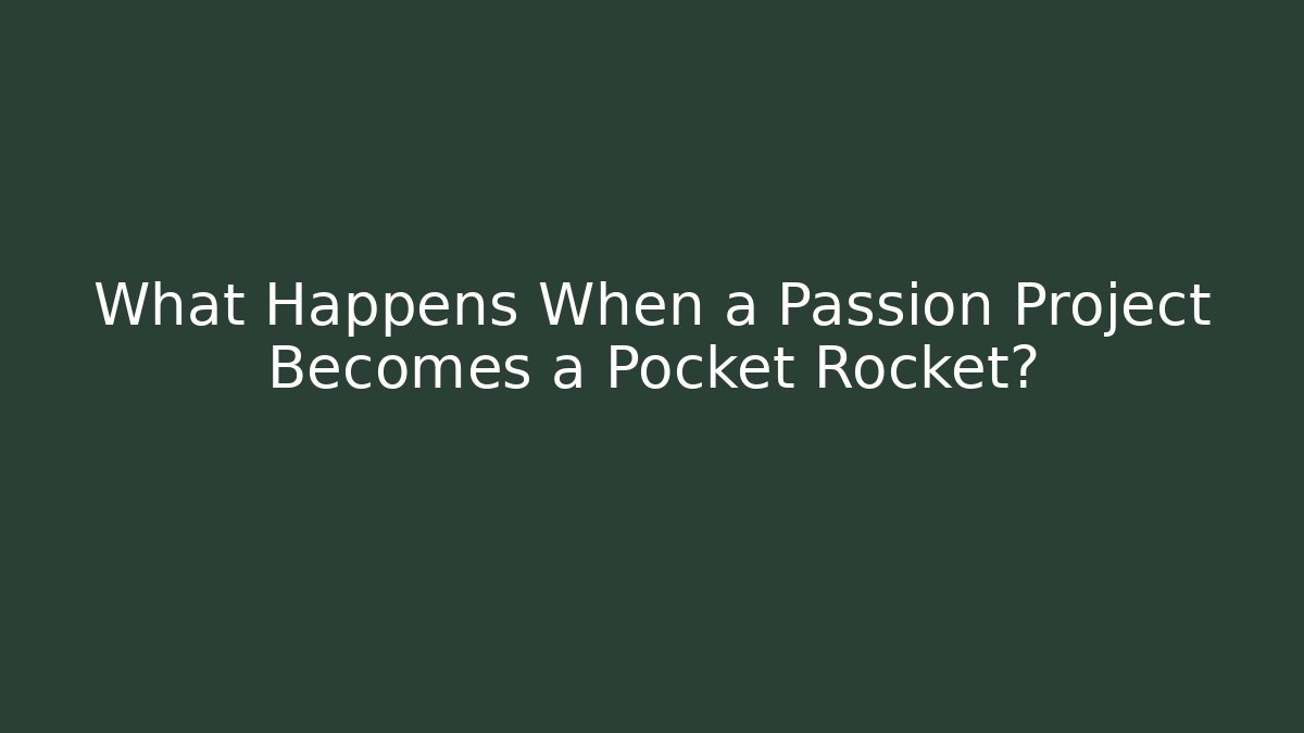 What Happens When a Passion Project Becomes a Pocket Rocket? - Critter Realm