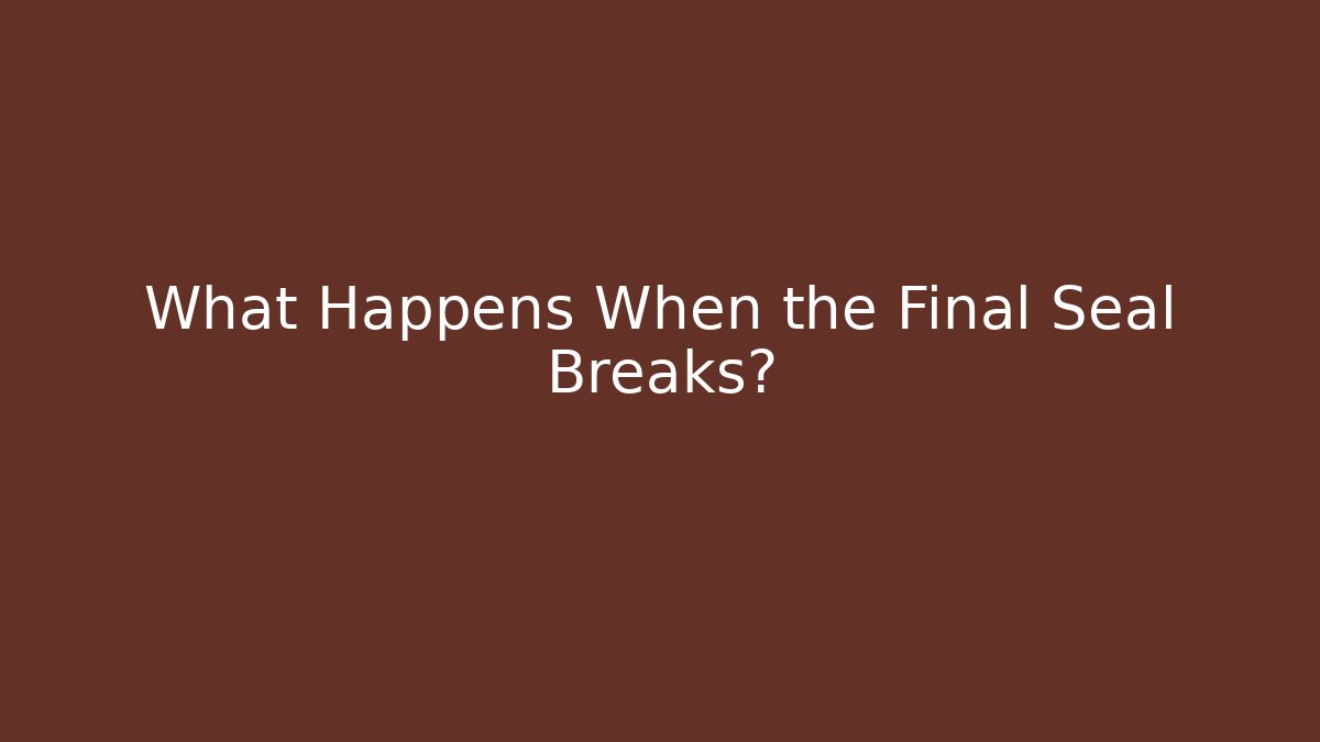What Happens When the Final Seal Breaks?