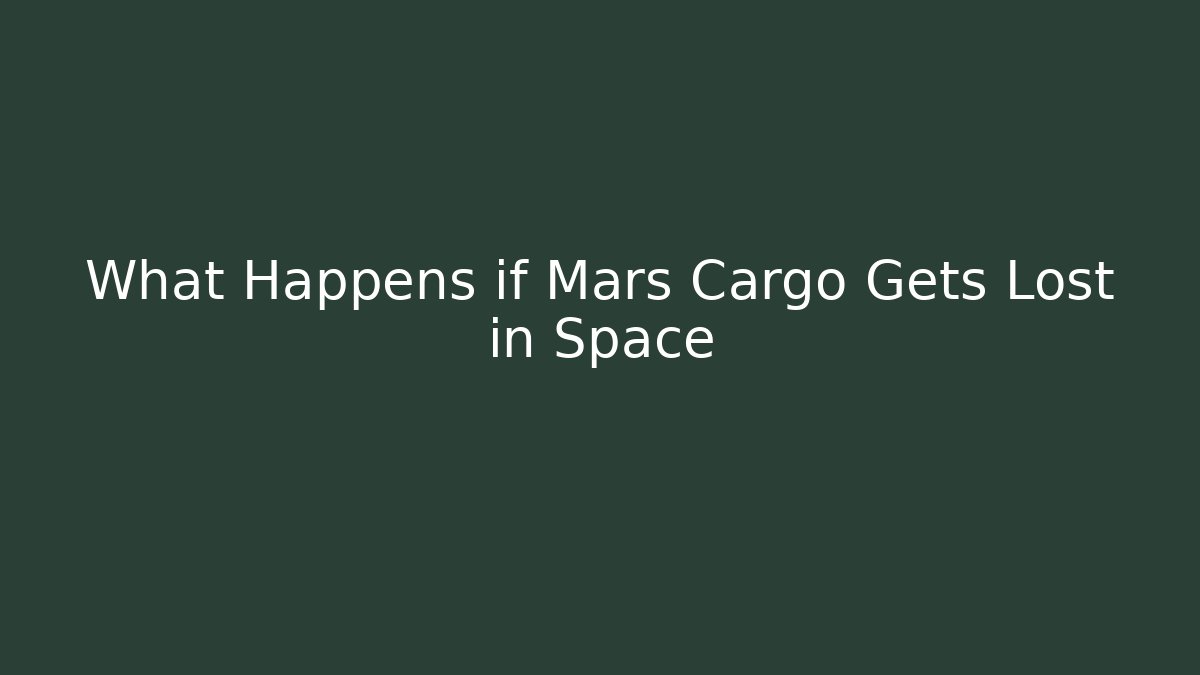 What Happens if Mars Cargo Gets Lost in Space