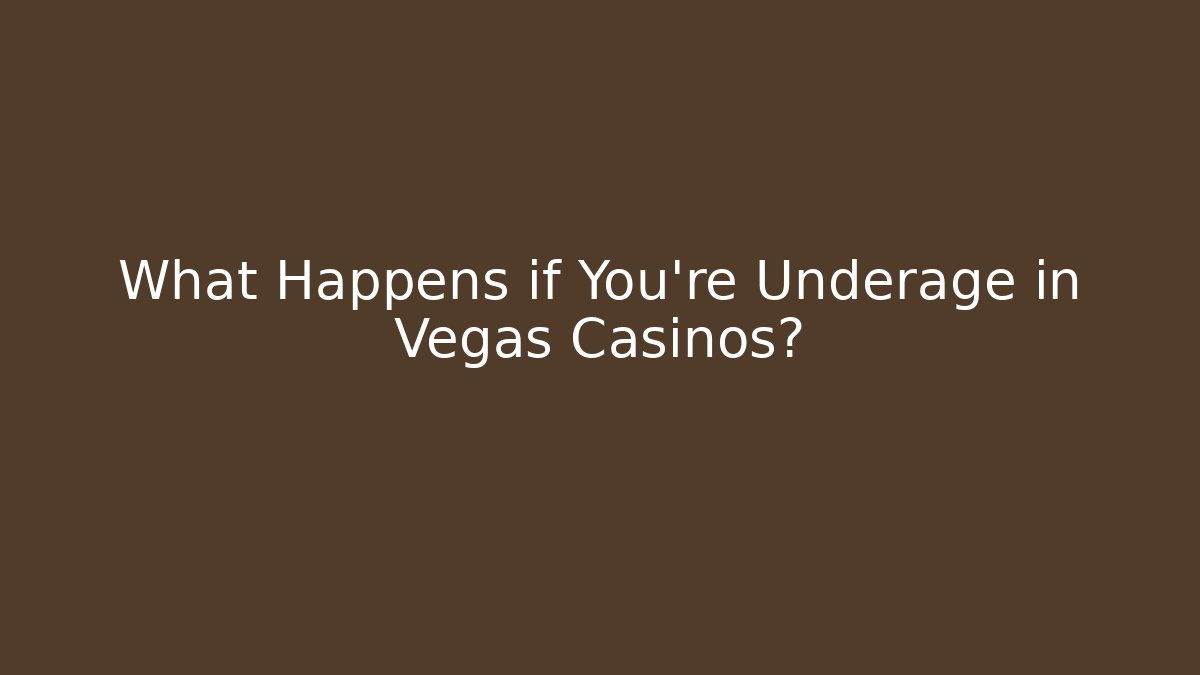 What Happens if You're Underage in Vegas Casinos?